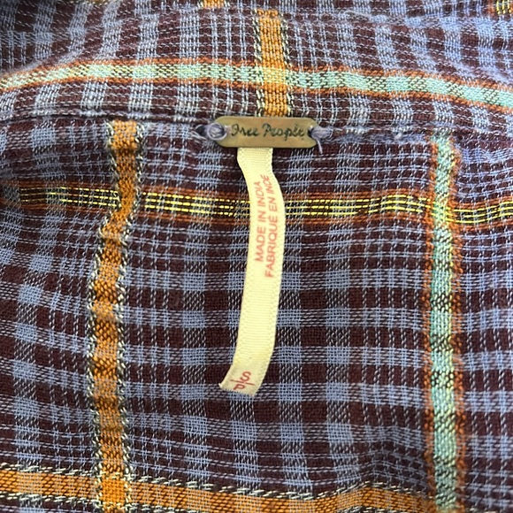 FREE PEOPLE WOMEN BLOUSE LONG SLEEVE PURPLE OVERSIZED SZ SMALL - Picture 9 of 11